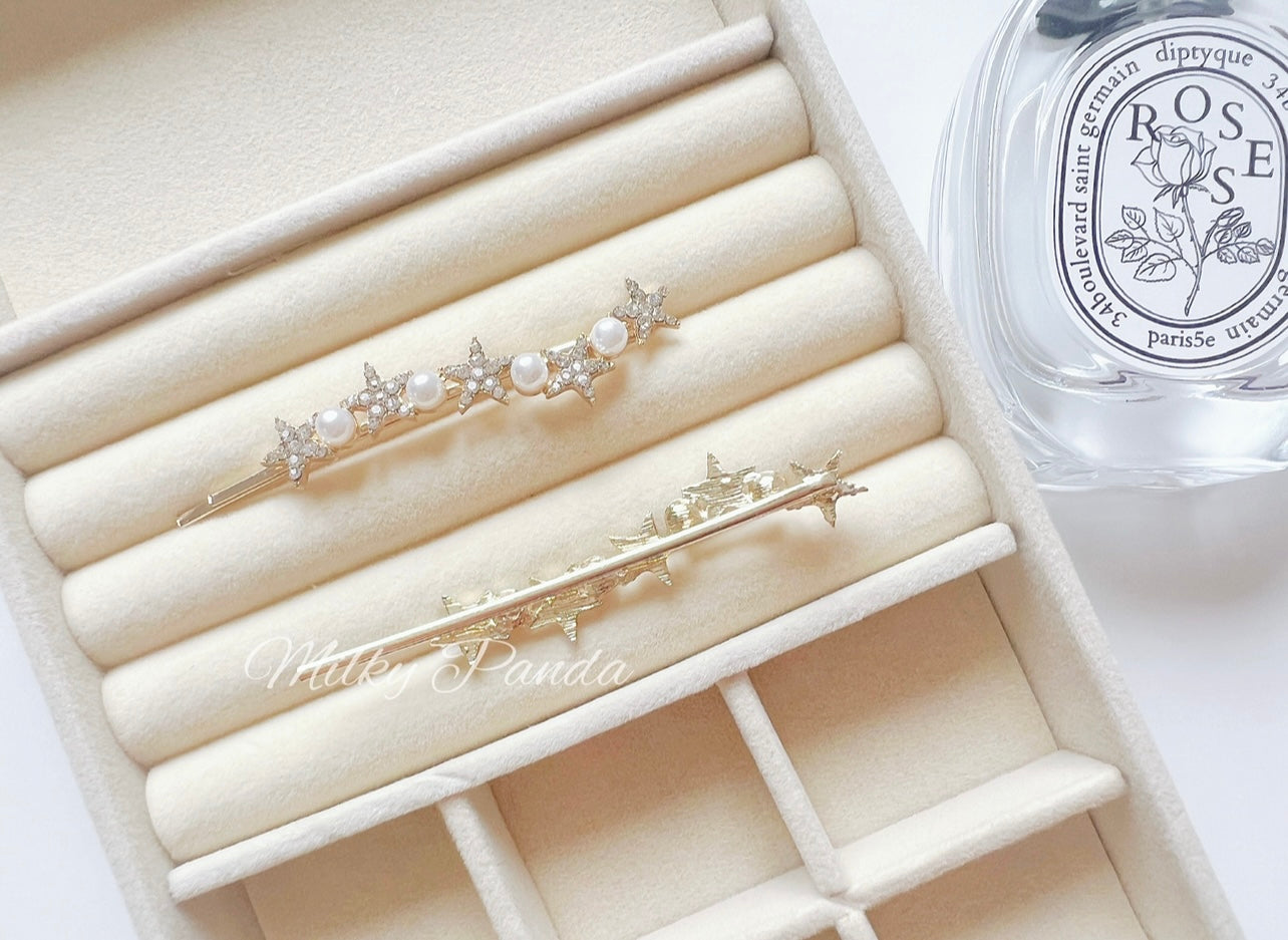 2 PCs Star and Pearl Hair Clips