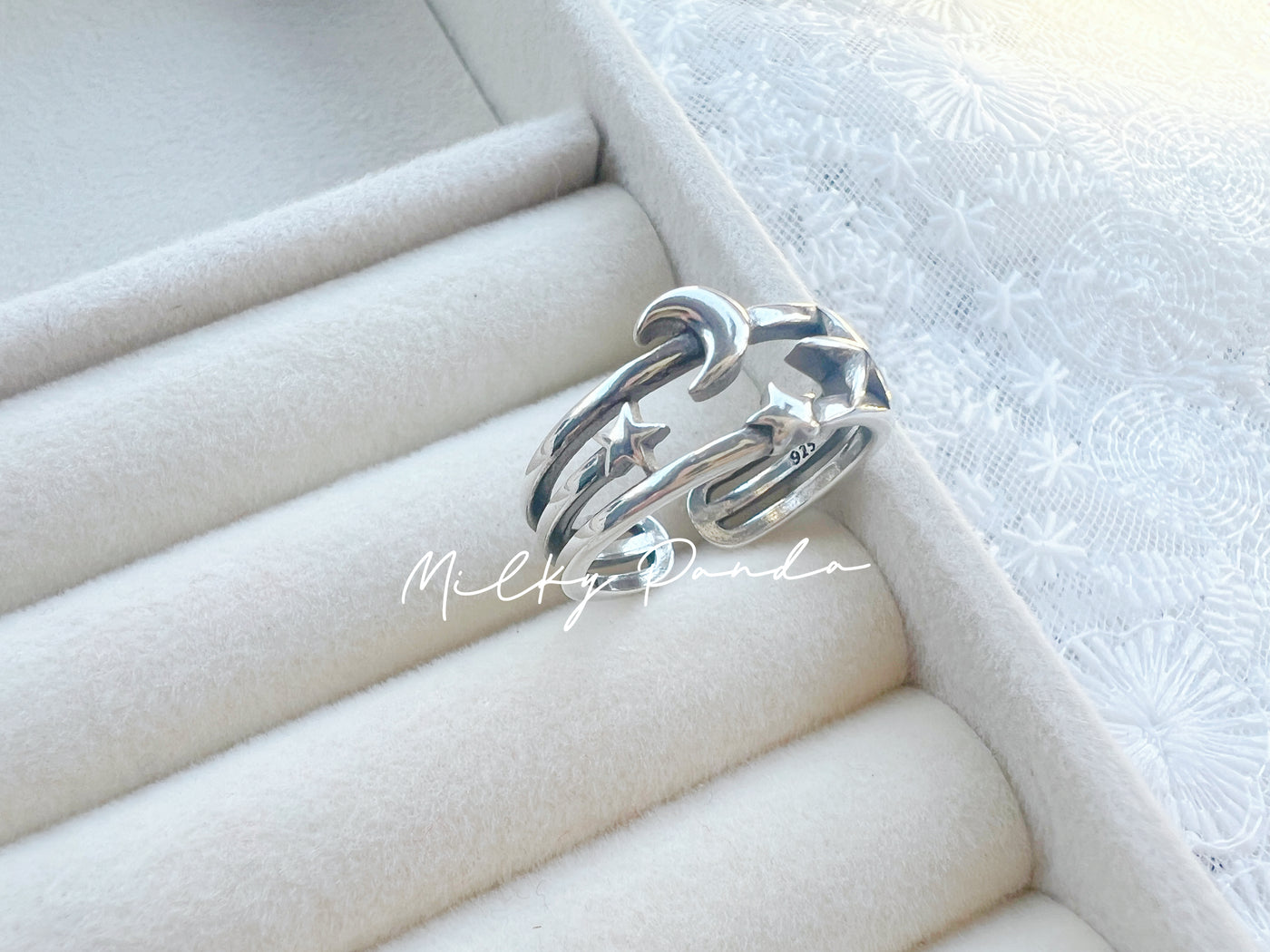 Moon & Star Ring