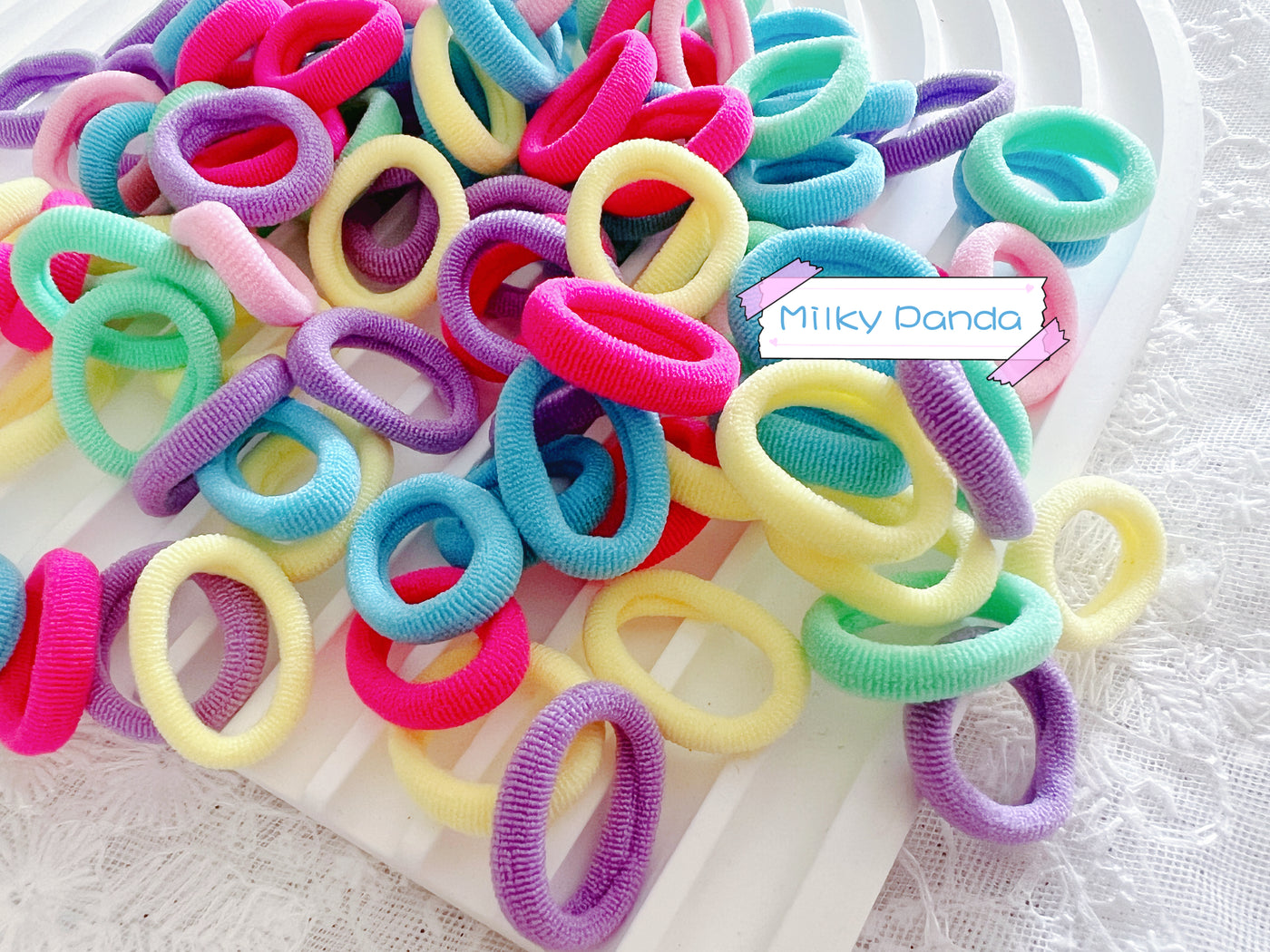 Kids Hair Ties - Bright Rainbow
