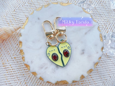 2 PCs Avocado BFF Friends Keyring Charm