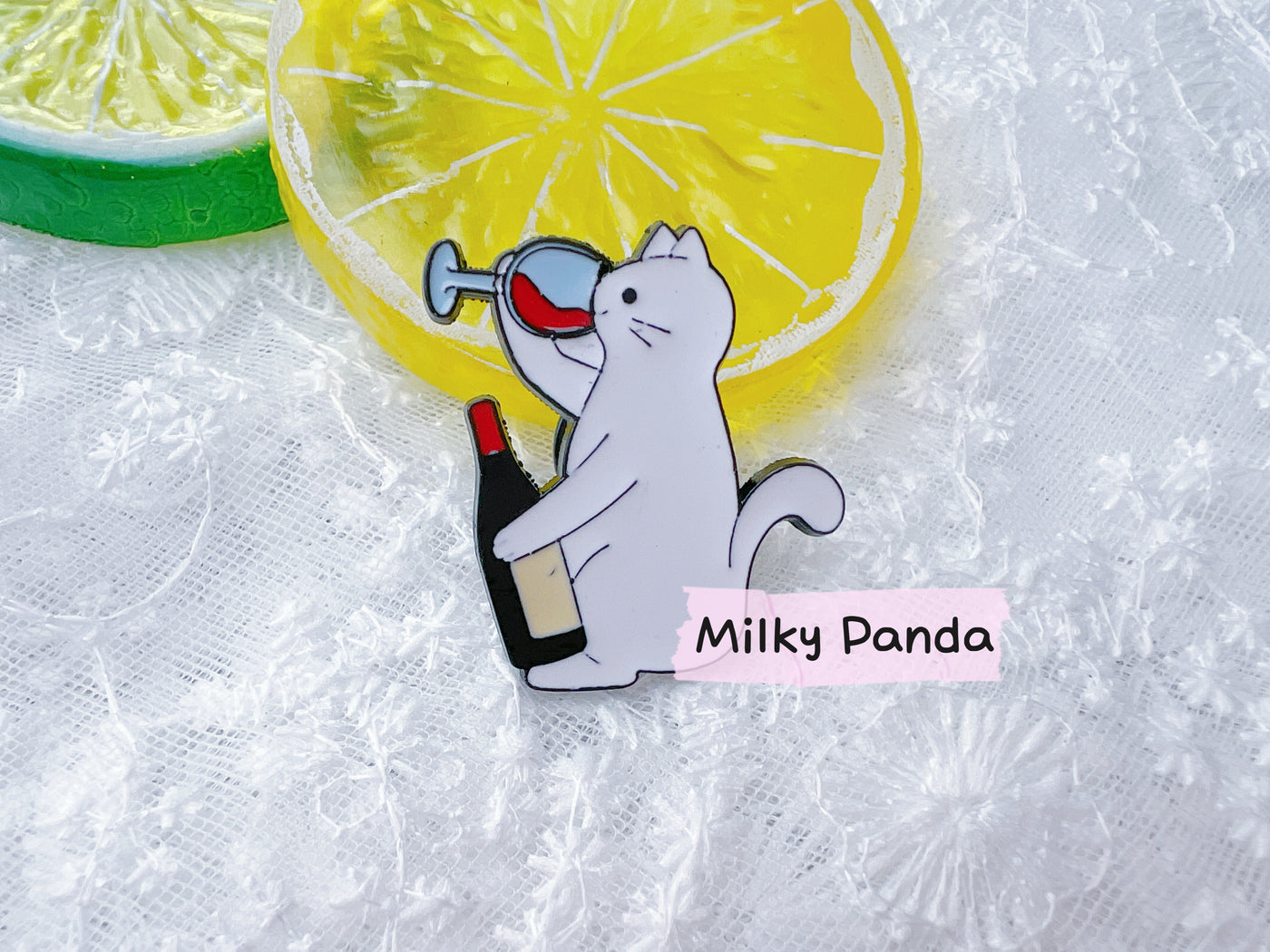 Cat drinks Wine- Pin
