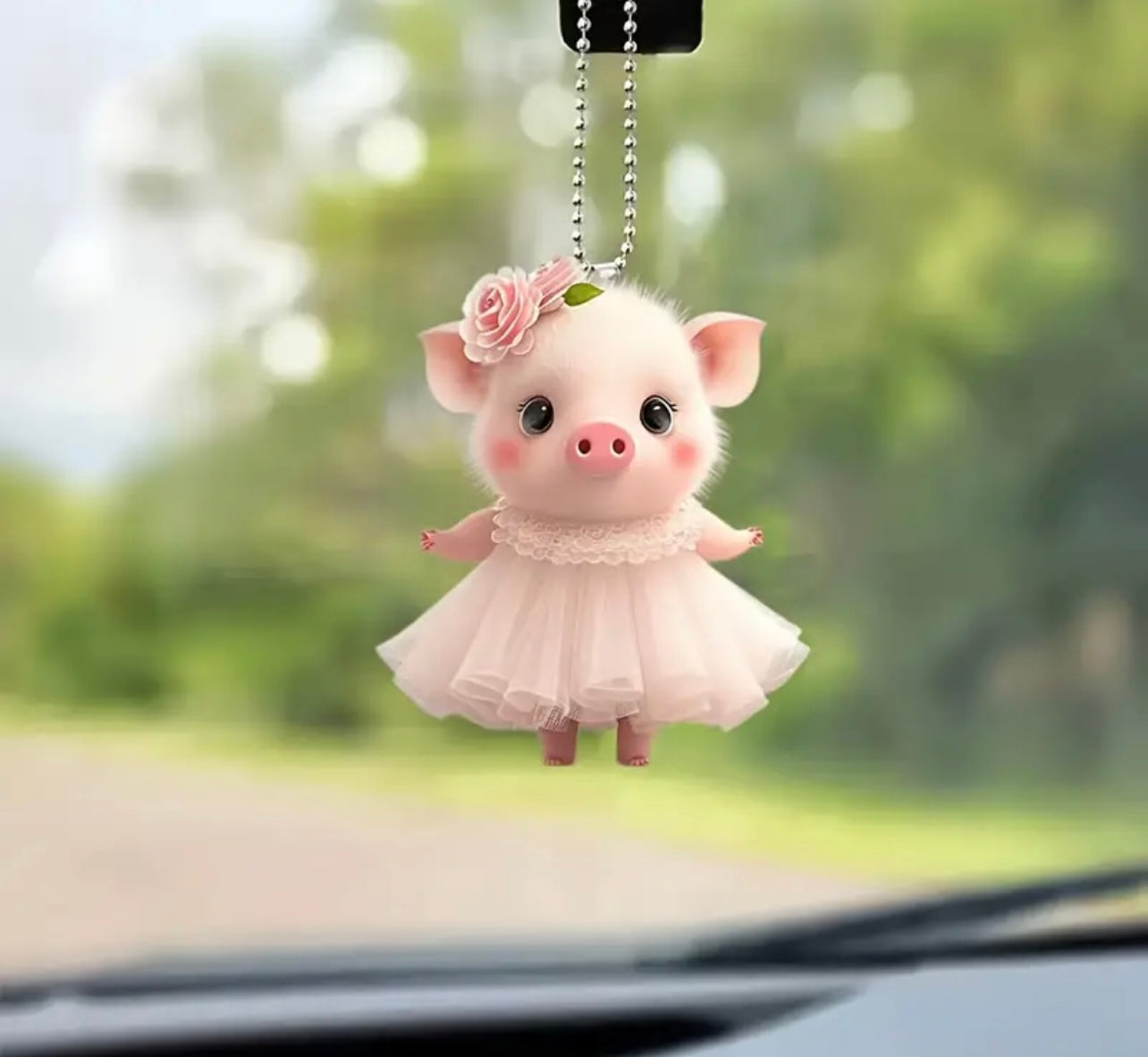 Dancing Pig Keyring Charm