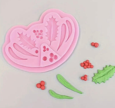 Holly Leaves Fondant Mould