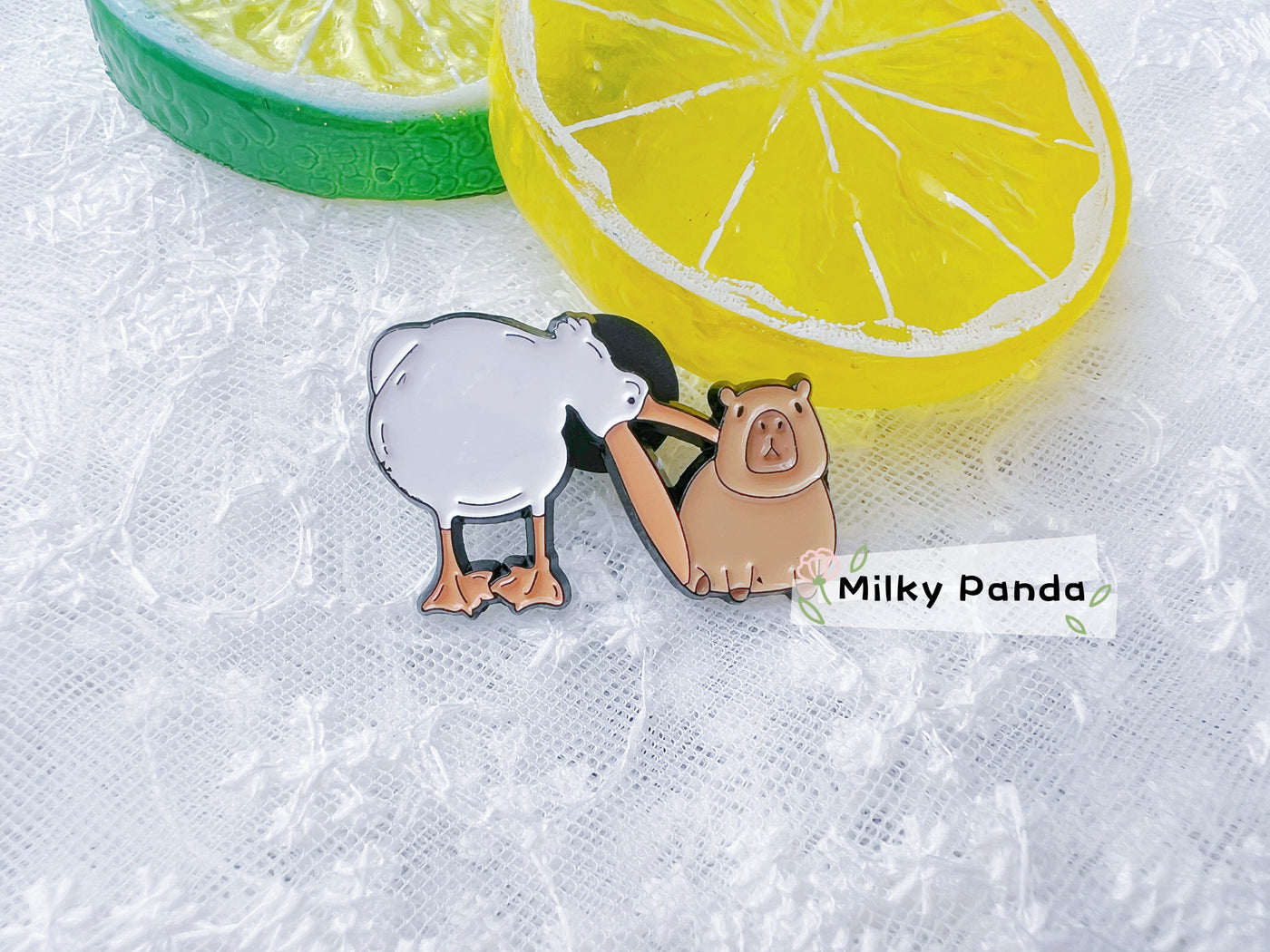 Capybara & Bird Badge