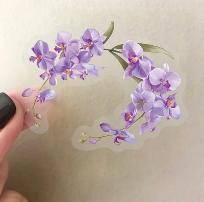 50 Pcs Orchid Flowers Vinyl Stickers