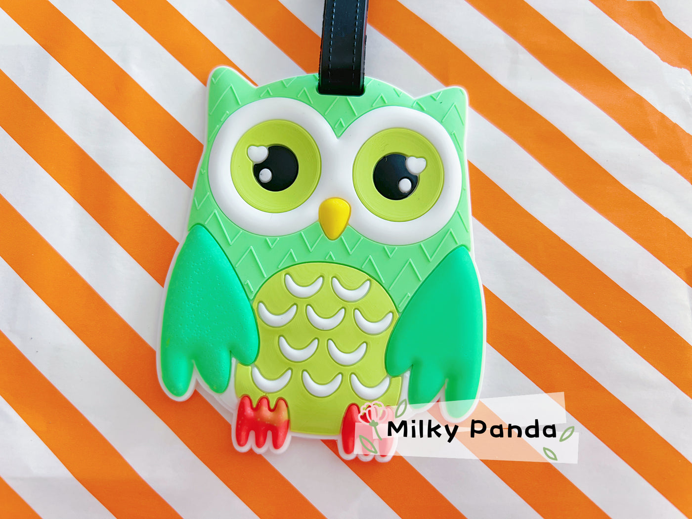 Green Owl Luggage Tag