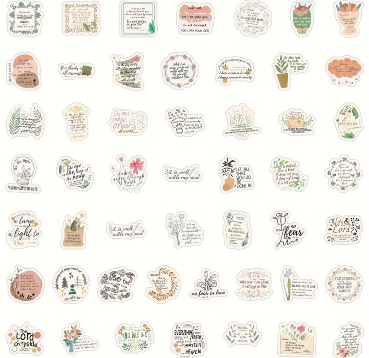 50 Pcs Bible Verse Vinyl Stickers