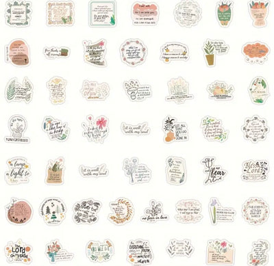 50 Pcs Bible Verse Vinyl Stickers