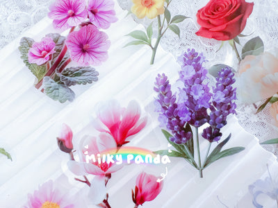 50 Pcs Flowers Vinyl Stickers