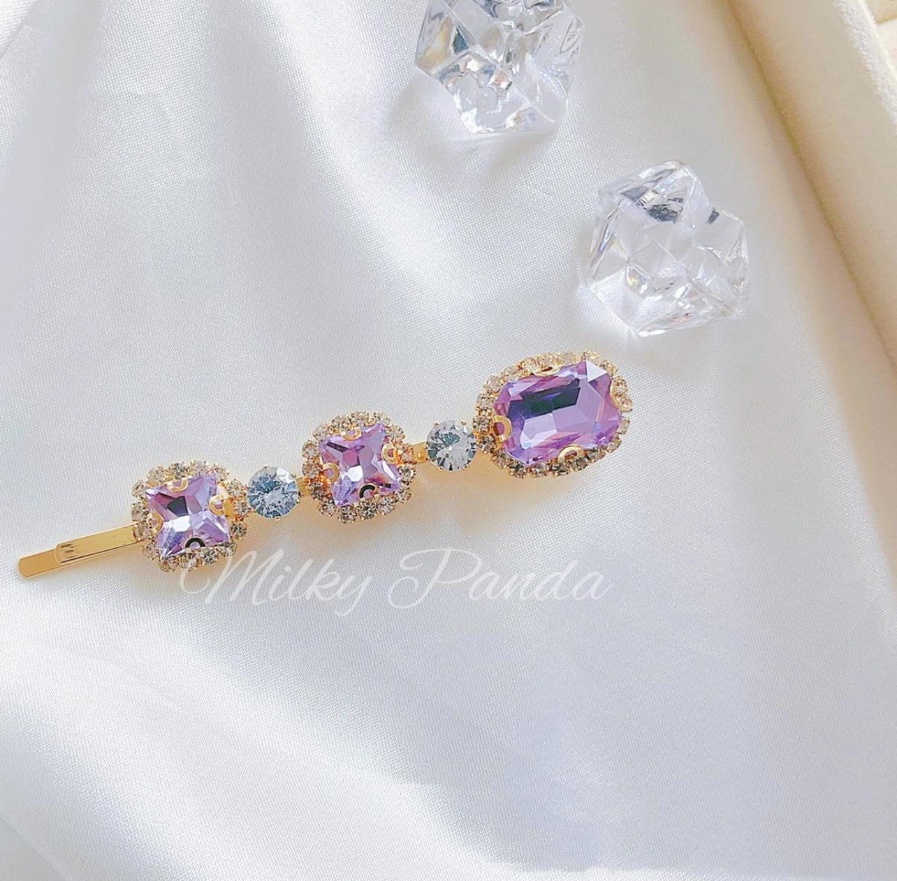 Lilac Rhinestones Hair Clip