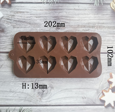 Diamond Shaped Heart Chocolate Mould