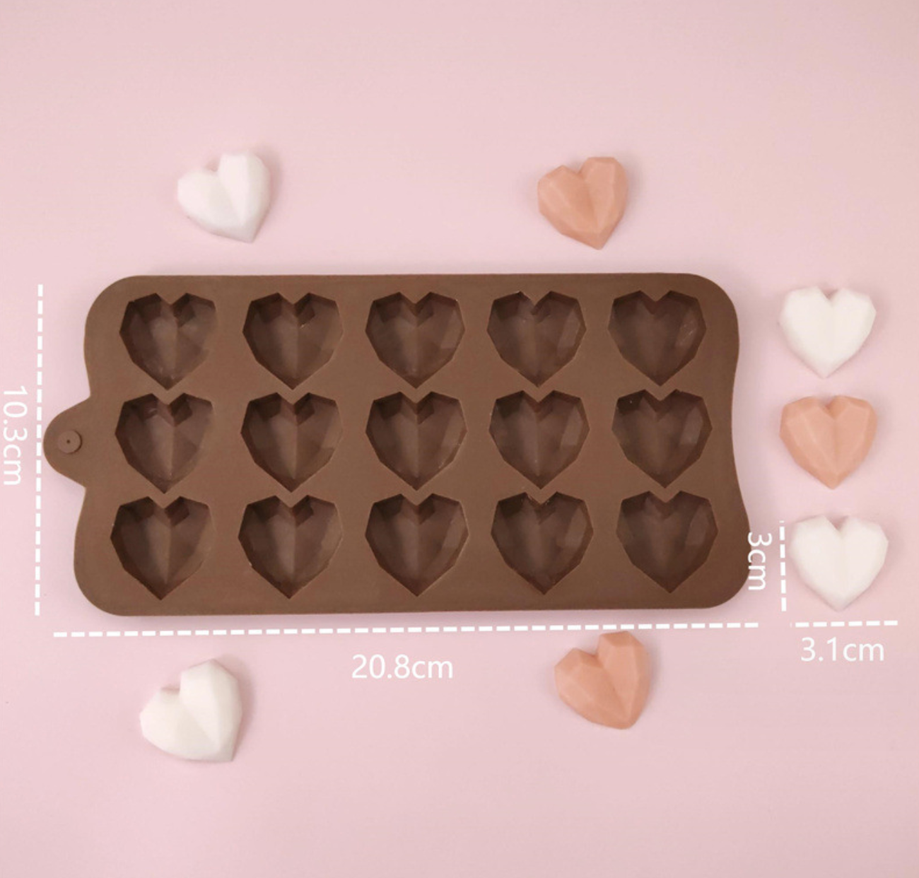 Diamond Shaped Heart Chocolate Mould