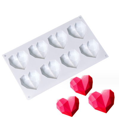 8 Cells Diamond Shaped Heart Mould