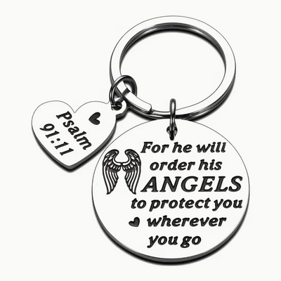 Angel Bible Verse Keyring