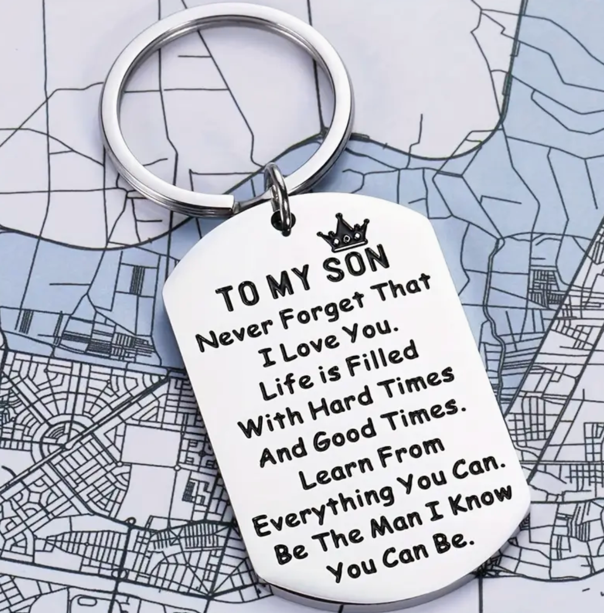 To My Son Keyring