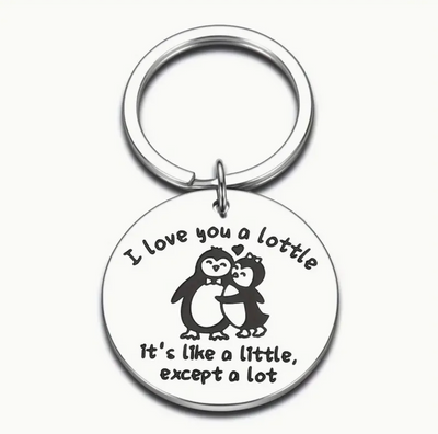 I Love You Penguin Keyring