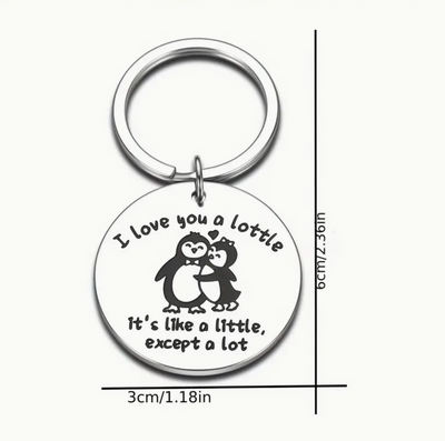 I Love You Penguin Keyring