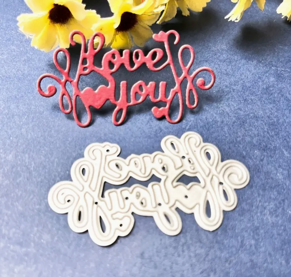 Love you emboss stencil
