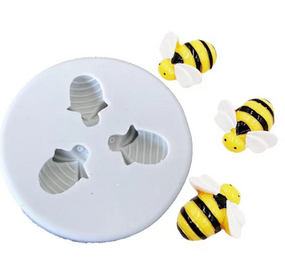 3 Pcs Bee Fondant Mould