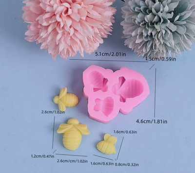 3 Pcs Bee Fondant Mould