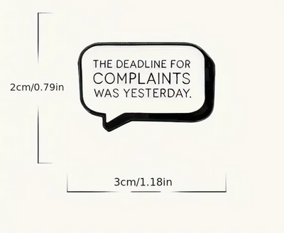 The Deadline for Complaints Was Yesterday - Pin