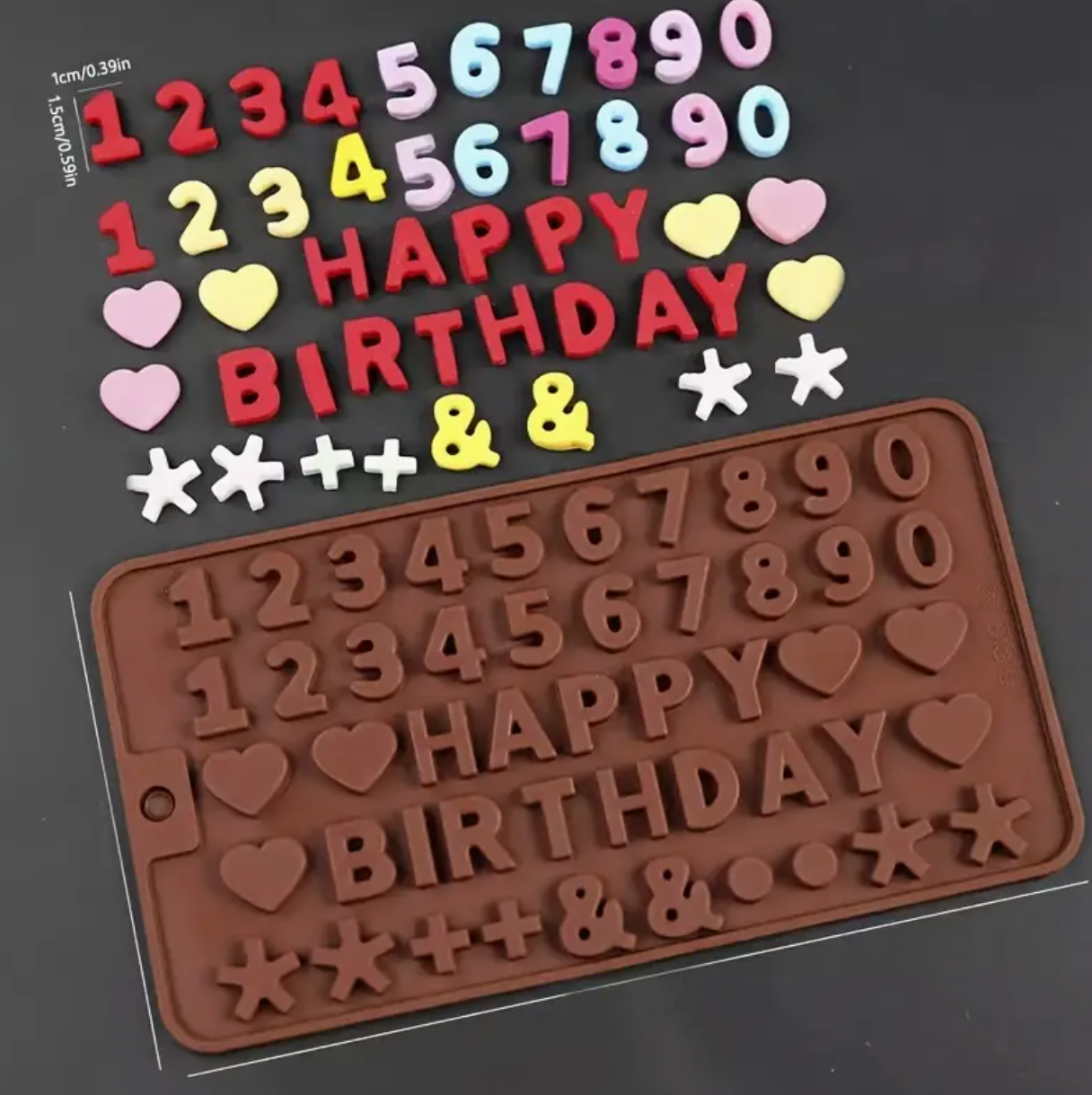 Number & Happy Birthday Chocolate Mould