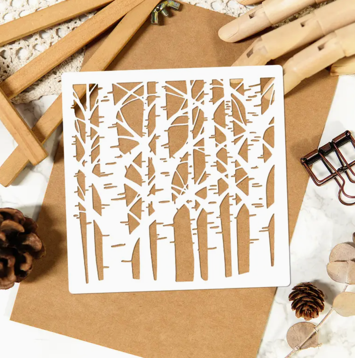 Forest Tree Stencil