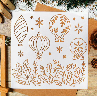 Christmas Hanging Ornaments Stencil