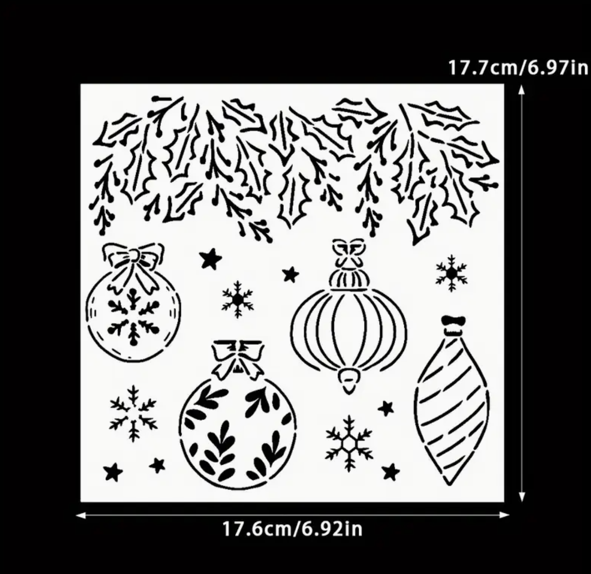 Christmas Hanging Ornaments Stencil