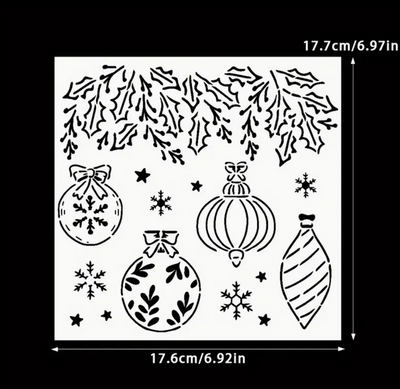 Christmas Hanging Ornaments Stencil