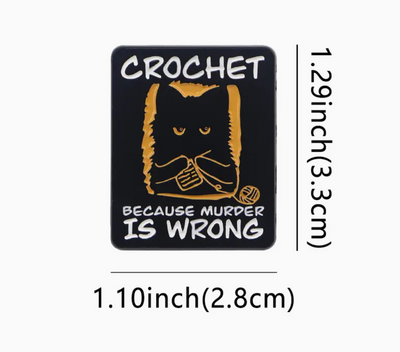Crochet Cat Because Murder Is Wrong Pin
