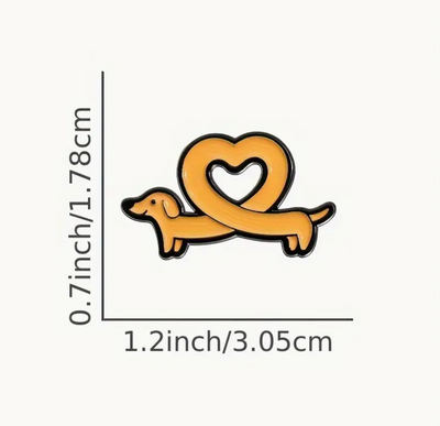Heart-Shaped Dachshund Dog Pin