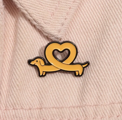 Heart-Shaped Dachshund Dog Pin