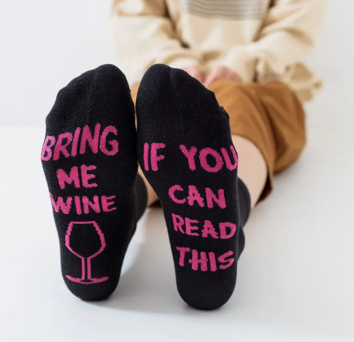 Bring Me Wine If You Can Read This Socks