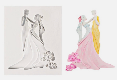 Wedding Bride & Broom Fondant Mould