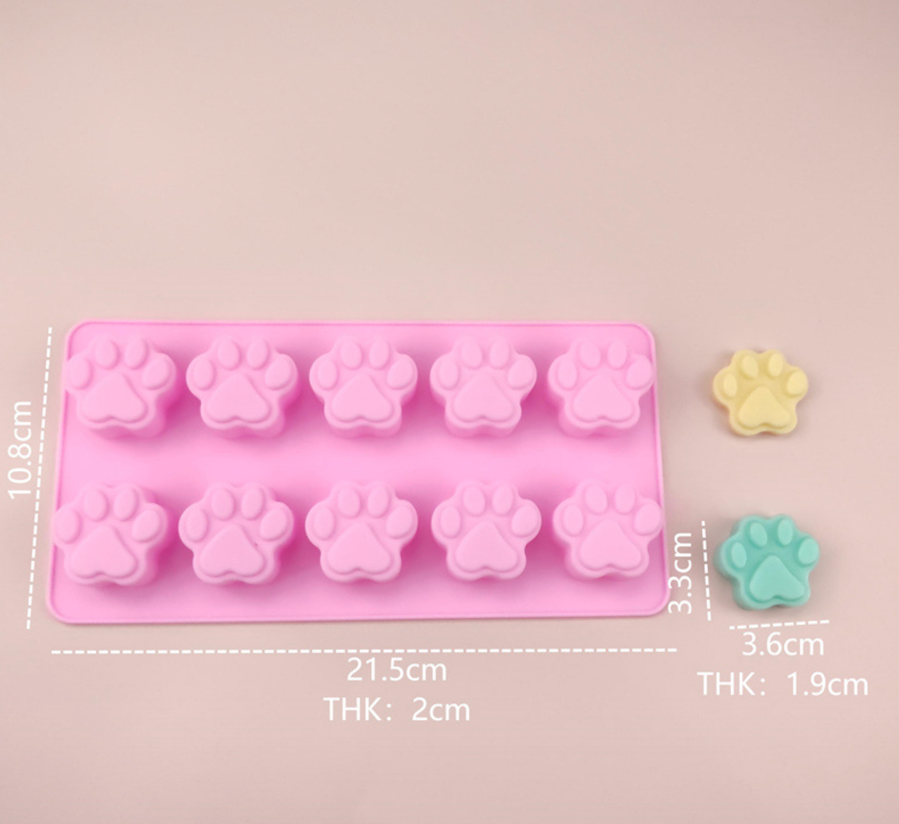 10 Cells Paw Silicone Mould