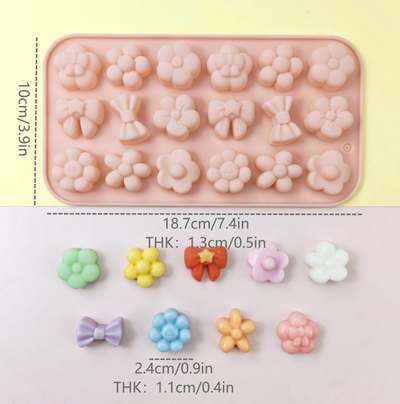 Flowers & Bowknot Chocolate Mould