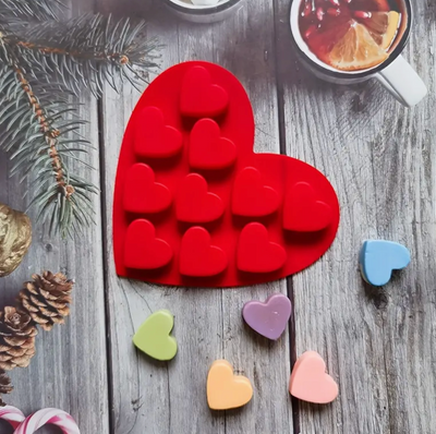 10 Cells Heart Chocolate Mould
