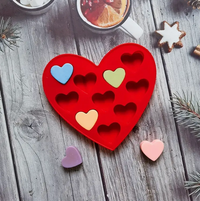 10 Cells Heart Chocolate Mould