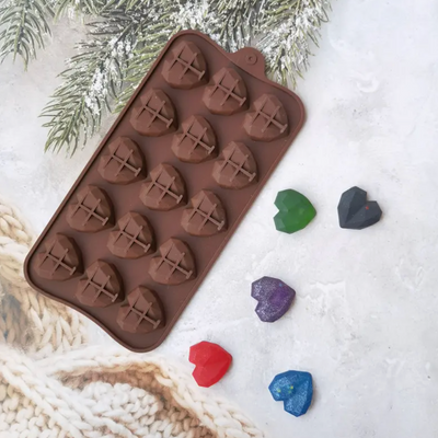 Diamond Shaped Heart Chocolate Mould