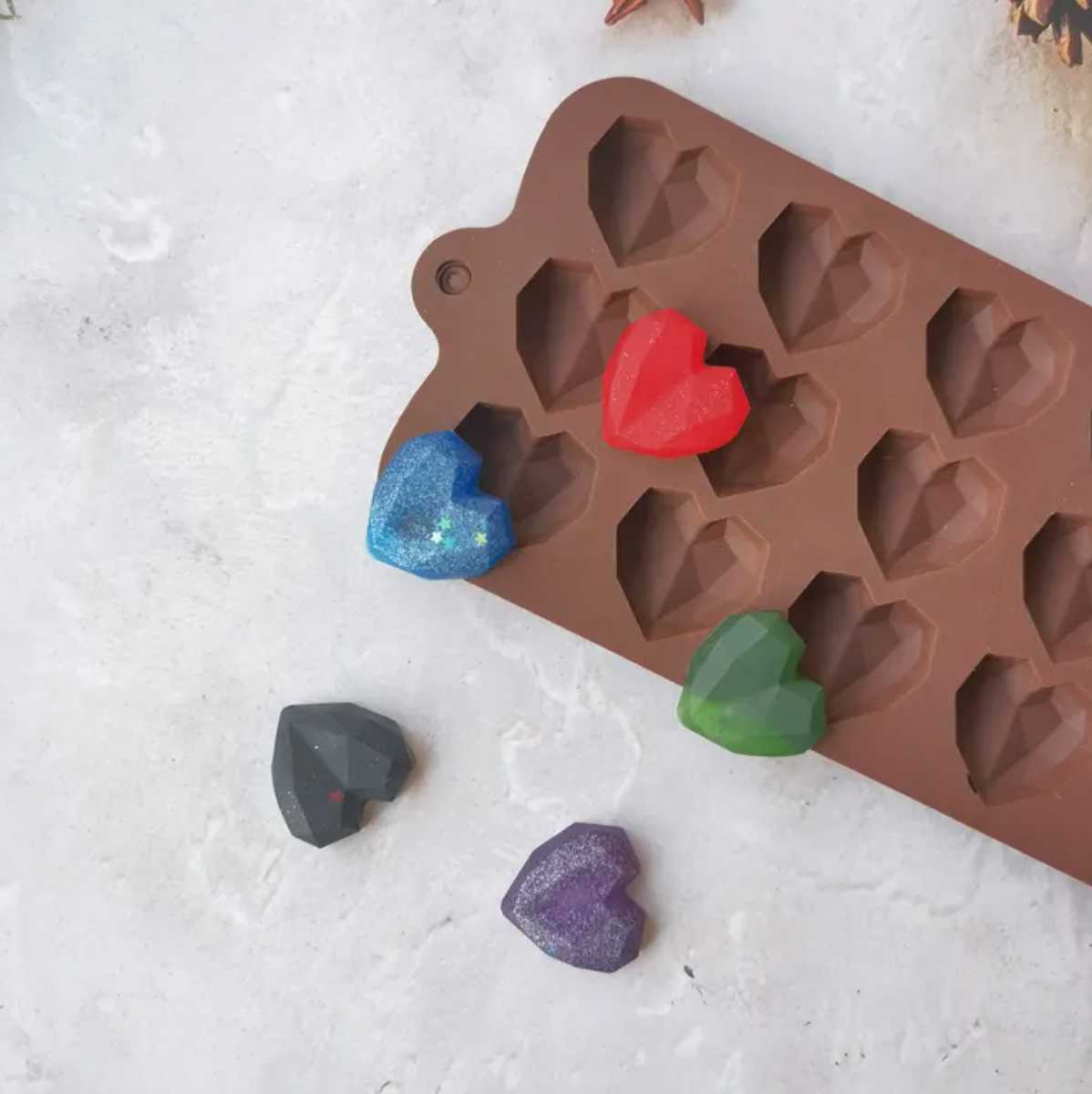 Diamond Shaped Heart Chocolate Mould