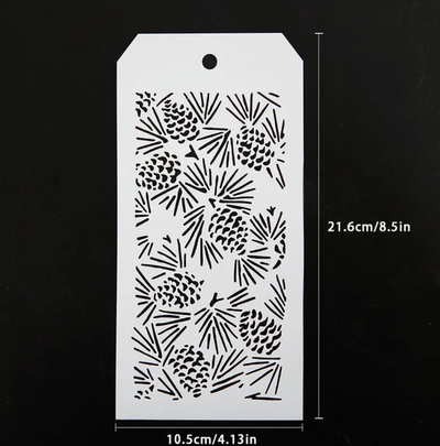 Pine Leaves & Cone Stencil
