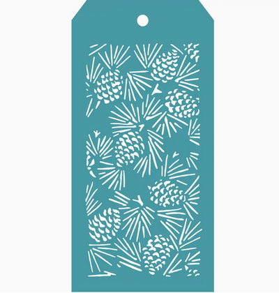 Pine Leaves & Cone Stencil