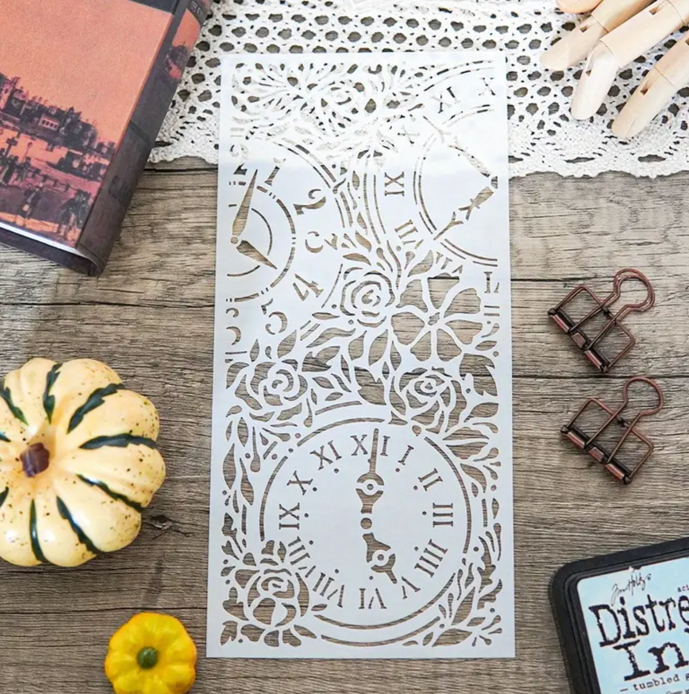 Vintage Clock Stencil