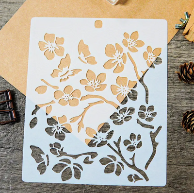 Cherry Blossom Flower Plastic Stencil
