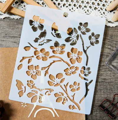Cherry Blossom Flower Plastic Stencil