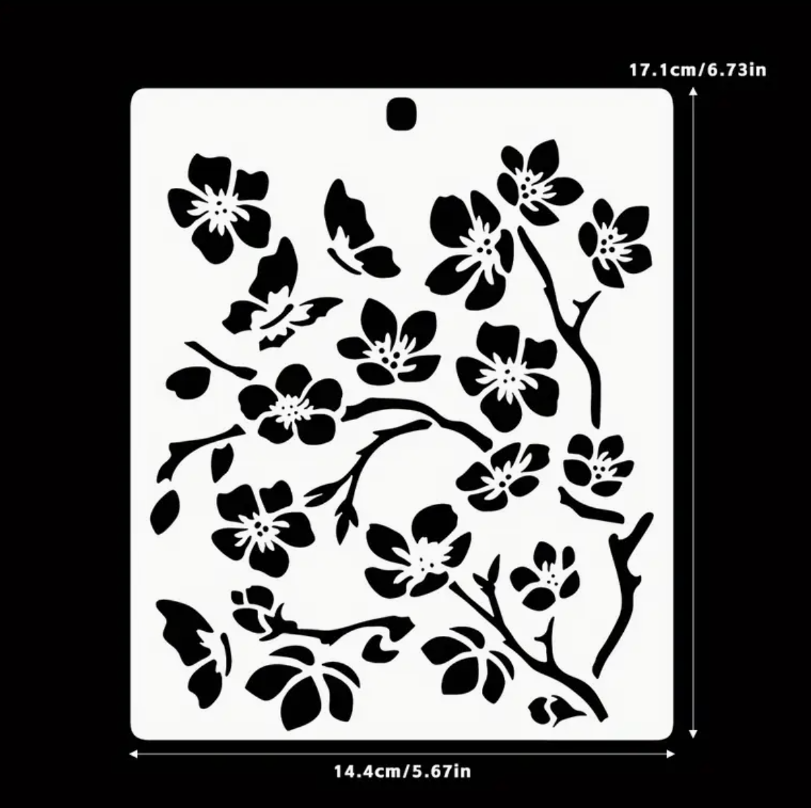 Cherry Blossom Flower Plastic Stencil