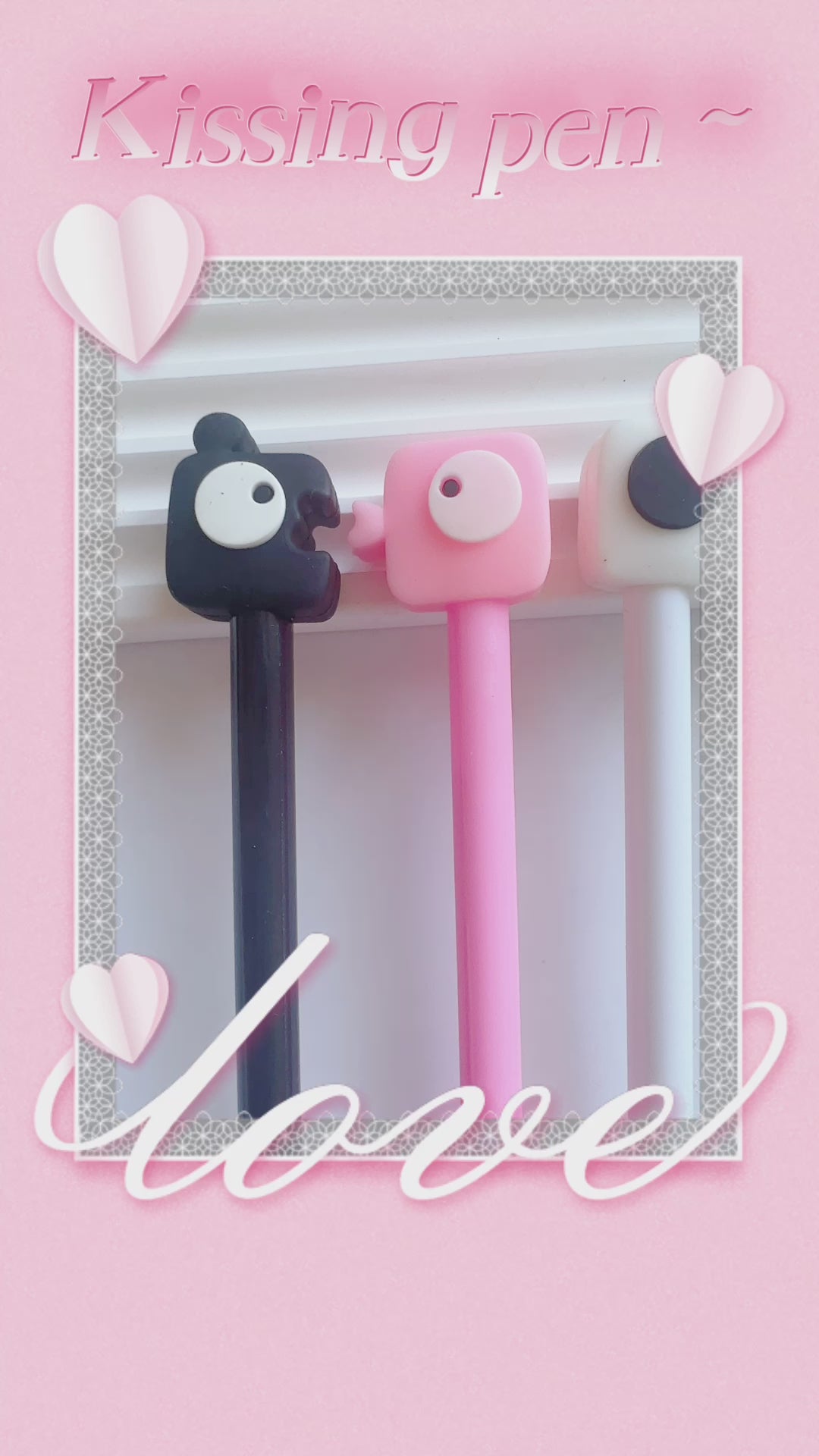 2 x Valentines Couple Kissing Pen