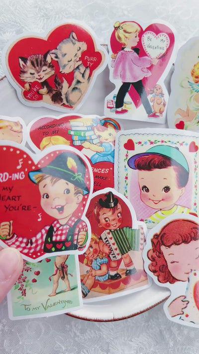 50 Pcs Retro Valentine Stickers