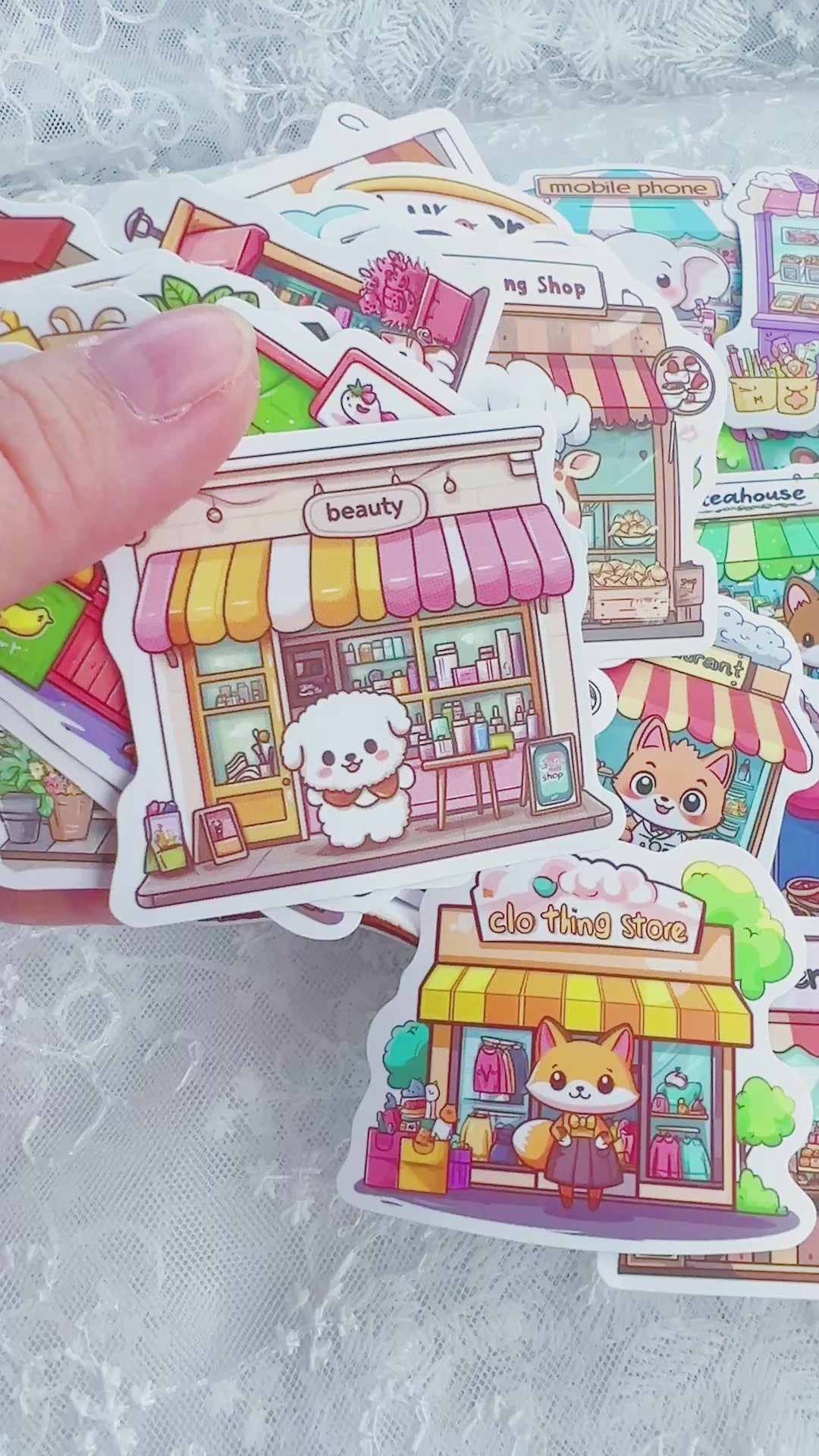 50 Pcs Kawaii Cartoon Store Stickers